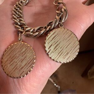 Vintage 1940 50 Retro minimalist Mobwife Oversized Charm Bracelet